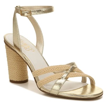 Franco Sarto Olina Wicker Block Heel Ankle Strap Sandal (Women)